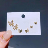 3 Pairs Shell Flower Stud Earrings Set Women Jewelry
