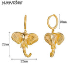 925 Silver Lucky Elephant Small Hoop Earrings 18K Wedding Jewelry Gift