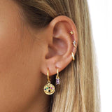 925 Silver Lucky Elephant Small Hoop Earrings 18K Wedding Jewelry Gift