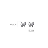 Butterfly CZ Zircon Stud Earrings 925 Silver Fine Jewelry