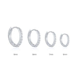 925 Sterling Silver CZ Hoop Earrings Clear Crystal Red Huggie Earrings Gift