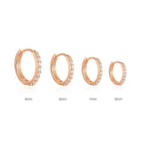 925 Sterling Silver CZ Hoop Earrings Clear Crystal Red Huggie Earrings Gift