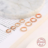 925 Sterling Silver CZ Hoop Earrings Clear Crystal Red Huggie Earrings Gift