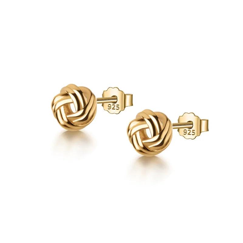 Davis Sweet Knot Stud Earrings 925 Sterling Silver