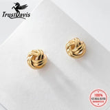 Davis Sweet Knot Stud Earrings 925 Sterling Silver