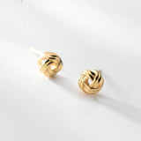 Davis Sweet Knot Stud Earrings 925 Sterling Silver