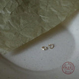 925 Silver Petite Star Zircon Stud Earrings Women 14K Plated