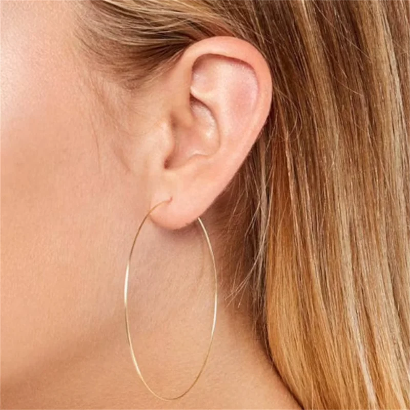 Thin Hoop Earrings 925 Silver/Gold Filled Vintage Pendientes Oorbellen Earrinngs