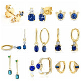 Sapphire 925 Silver Drop Earrings Wedding Jewelry