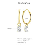 Sapphire 925 Silver Drop Earrings Wedding Jewelry