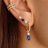 Sapphire 925 Silver Drop Earrings Wedding Jewelry