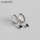 Zircon Drops Hoops Earrings for Women Piercing Jewelry