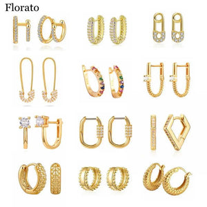 925 Silver CZ Hoop Earrings for Women