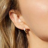 925 Silver CZ Hoop Earrings for Women