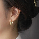 925 Silver CZ Hoop Earrings for Women