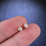 3mm Moissanite Silver Stud Earrings Wedding Women Earring