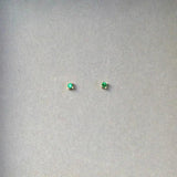Emerald CZ Stud Earrings, 14K Yellow Plated, Women's Jewelry