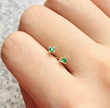 Emerald CZ Stud Earrings, 14K Yellow Plated, Women's Jewelry