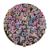 6x6mm Mixed Acrylic Bead Square Alphabet Spacer Letter Beads for DIY Jewelry