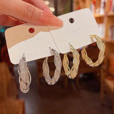 925 Silver Needle Hoop Earrings Crystal CZ 18k Round Female Earrings