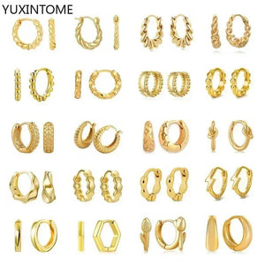 925 Sterling Silver Metal Wind Hoop Earrings Minimalist Jewelry
