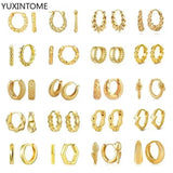 925 Sterling Silver Metal Wind Hoop Earrings Minimalist Jewelry