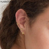 925 Sterling Silver Metal Wind Hoop Earrings Minimalist Jewelry