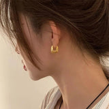 BF CLUB Vintage Square Earrings 925 Silver Women Allergy-Free Party Gift