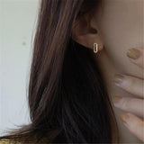 925 Silver 14K Plated Zircon Twist Earrings