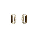 925 Silver 14K Plated Zircon Twist Earrings