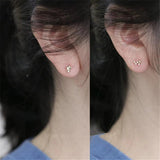 925 Silver Asymmetric Star Stud Earrings Modern Party Jewelry Gift