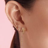 925 Silver Oval Link Chain CZ Dangle Earrings Punk Jewelry