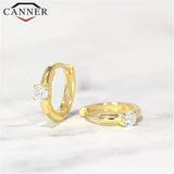 925 Silver CZ Hoop Earrings Zircon Silver Jewelry