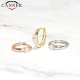 925 Silver CZ Hoop Earrings Zircon Silver Jewelry
