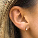 925 Silver CZ Hoop Earrings Zircon Silver Jewelry