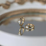 925 Silver CZ Hoop Earrings Zircon Silver Jewelry