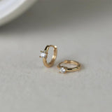 925 Silver CZ Hoop Earrings Zircon Silver Jewelry