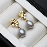 Gold Plated Freshwater Pearl Drop Earrings for Women
