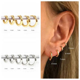 925 Sterling Silver Circle Hoop Earrings Jewelry