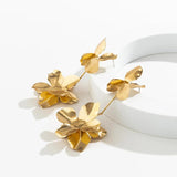 Vintage Flower Petal Pendant Earrings for Women