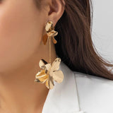 Vintage Flower Petal Pendant Earrings for Women