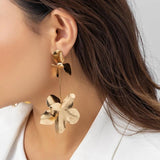 Vintage Flower Petal Pendant Earrings for Women