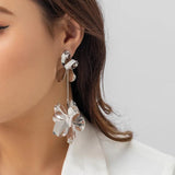 Vintage Flower Petal Pendant Earrings for Women
