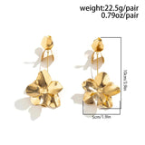 Vintage Flower Petal Pendant Earrings for Women