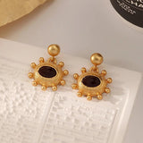 925 Silver Needle Matte Star Earrings Vintage High Metal Gift