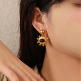 925 Silver Needle Matte Star Earrings Vintage High Metal Gift