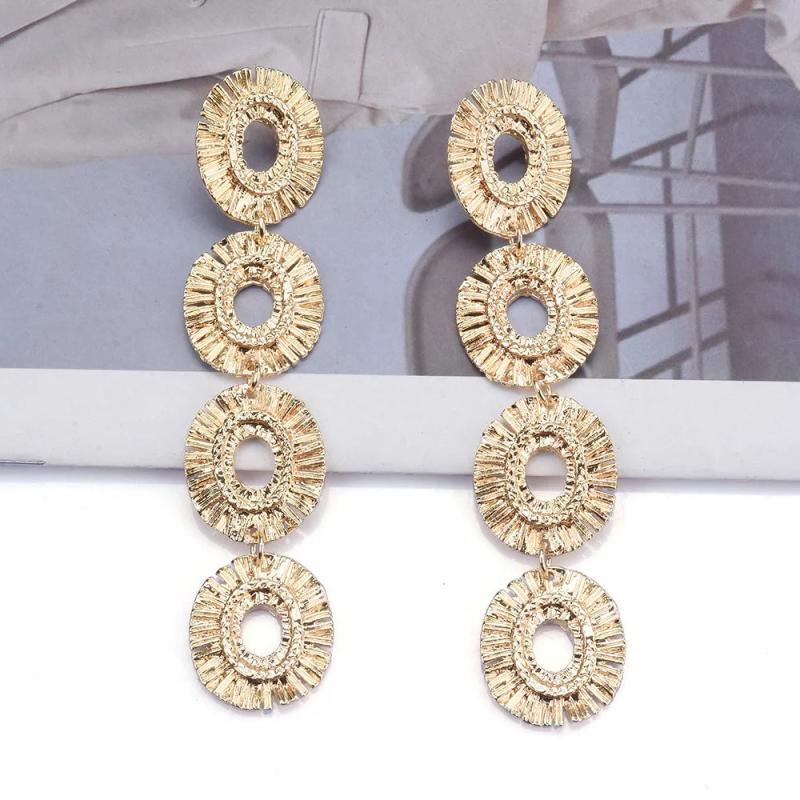 Vintage Silver Oval Pendant Earrings