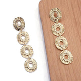Vintage Silver Oval Pendant Earrings