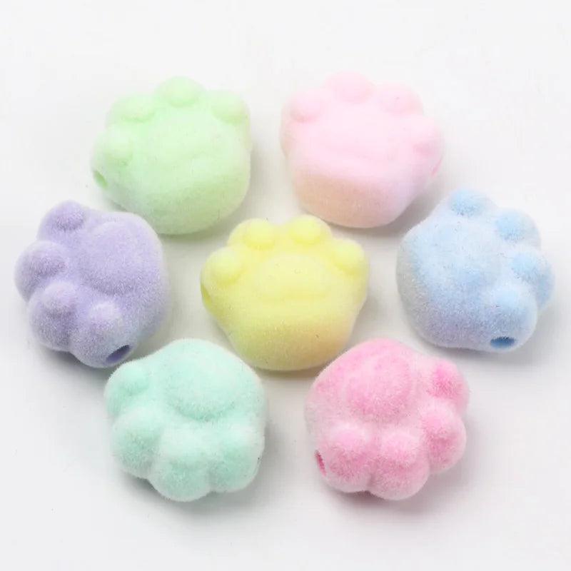 Acrylic Cat Paw Beads 16x19mm for DIY Jewelry Making