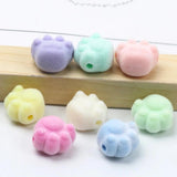 Acrylic Cat Paw Beads 16x19mm for DIY Jewelry Making